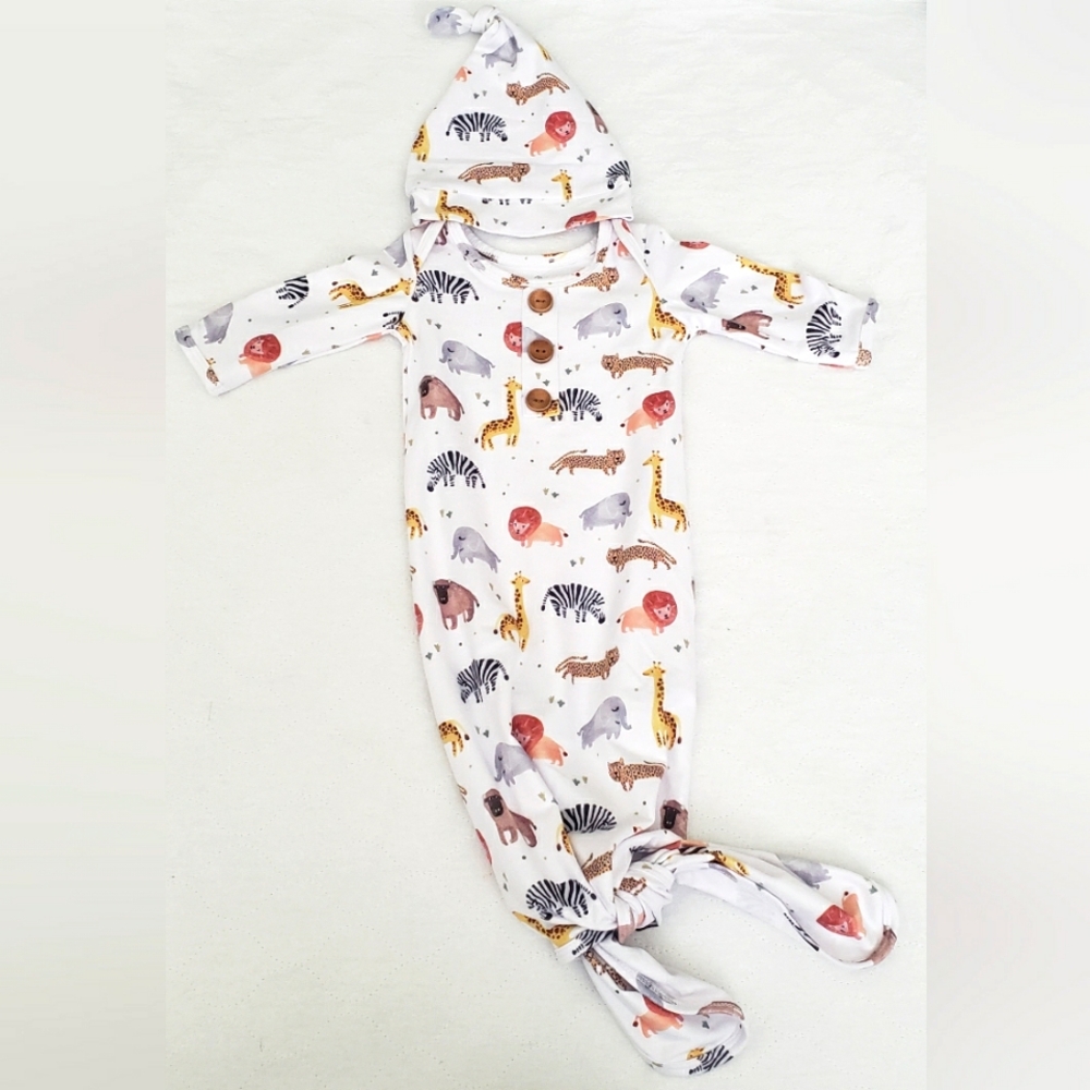 Caden Lane safari print knotted gown